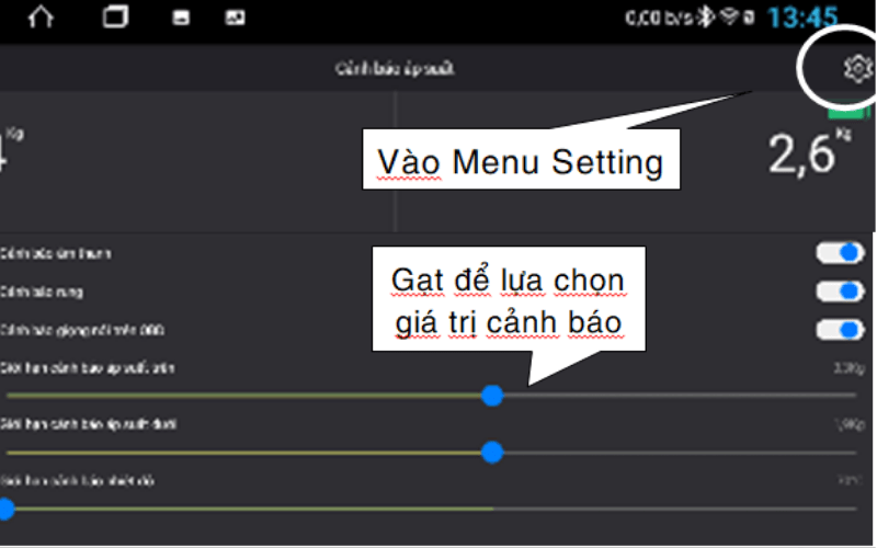 Đặt giá trị cảnh báo