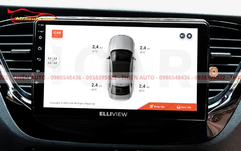 Đánh giá cảm biến áp suất lốp Icar ADI5 tích hợp với màn hình Android của xe