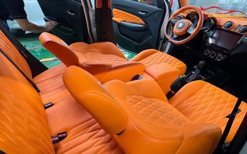 Bọc ghế da XL7 màu cam Hermès tại Thiện Auto Bọc ghế da XL7 màu cam Hermès tại Thiện Auto