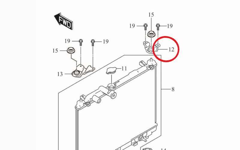Giá đỡ chân két nước 1786152R00000 Ertiga