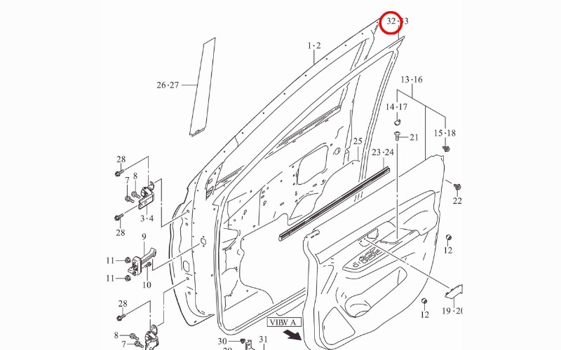 Gioăng cửa trước phải Suzuki Ertiga/Ertiga 84641-73R00-000