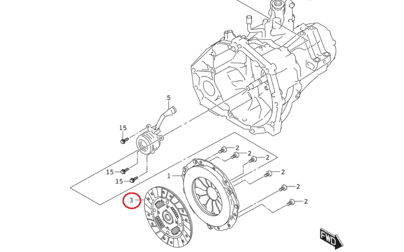 Vị trí lá côn Suzuki Ertiga số sàn 22400-73R00-000