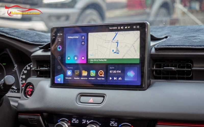 Car dashboard with touchscreen display