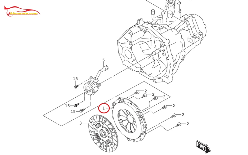 Vị trí mâm ép Suzuki Ertiga 22100-73R00-000