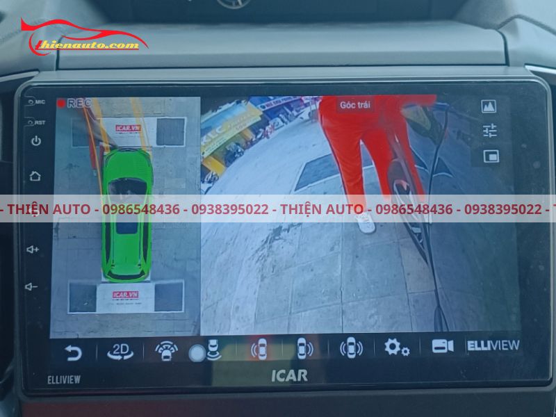Hiển thị toàn cảnh quanh xe cùng camera 360