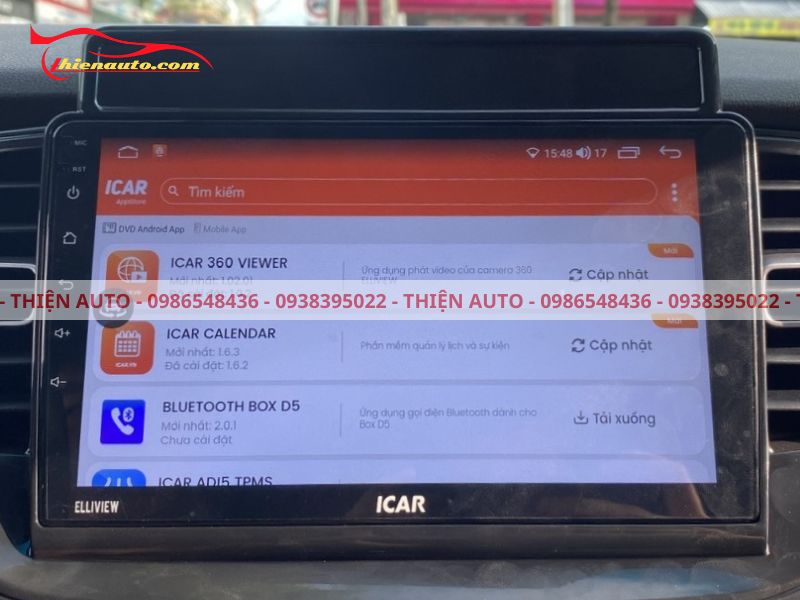 Hệ sinh thái ứng dụng Icar trên màn hình liền cam 360 Elliview SEP