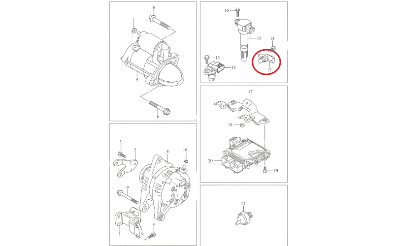 Cảm biến trục cam Suzuki XL7/Ertiga 33220-73R00-000