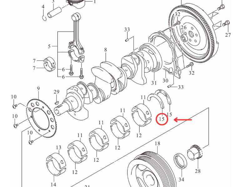 Thông số kỹ thuật căn dọc trục cơ Suzuki 12351-77M00-000