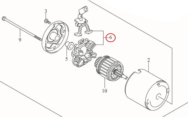 Vị trí chổi than đề Suzuki 31173-63J00-000