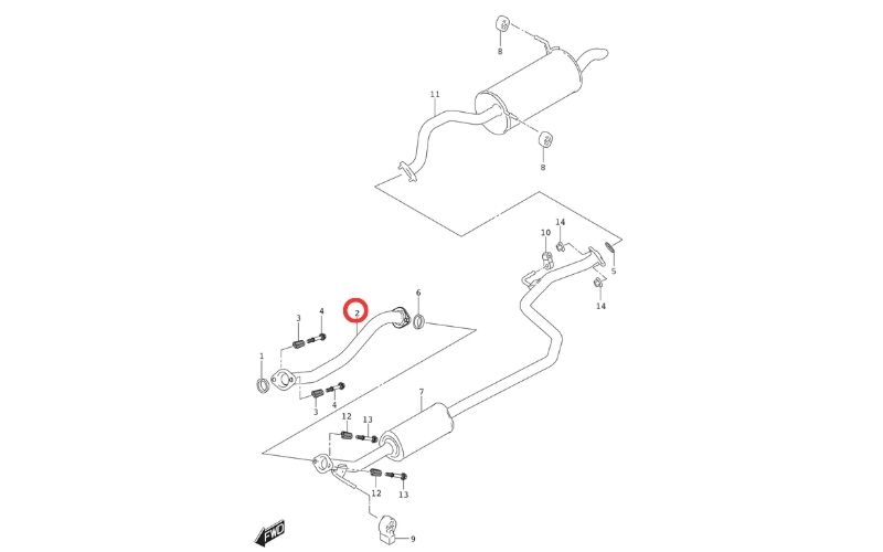 Ống xả đoạn đầu Suzuki Ertiga/ Ertiga Hybrid 1419073R00000