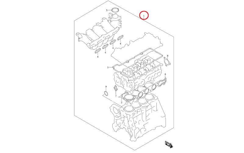 Gioăng đại tu Suzuki XL7/XL7 Hybrid 11400-59820-000