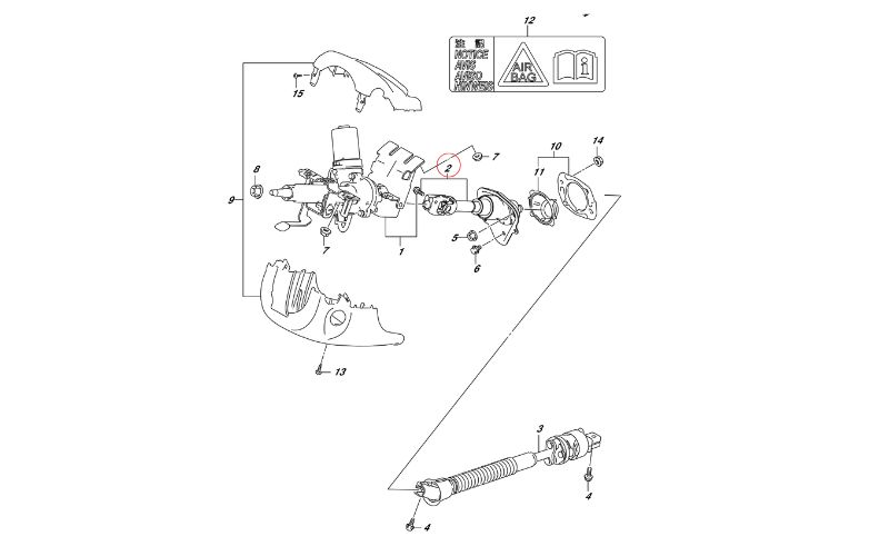 Khớp nối trụ lái Suzuki Jimny 4824078R02000/48240-78R02-000