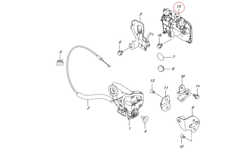 Tay mở cửa hậu Suzuki Jimny 82850-77R10-26U/8285077R1026U