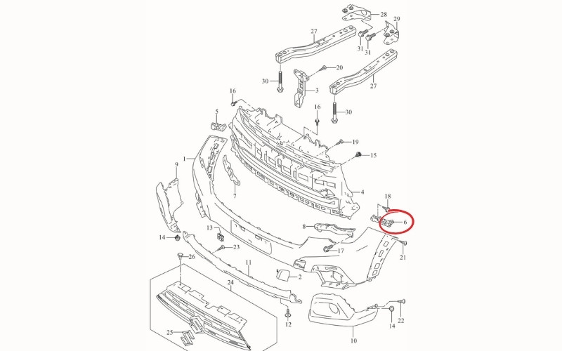 Nẹp cài cản Suzuki XL7/XL7 Hybrid 7173272SA0000/71732-72SA0-000