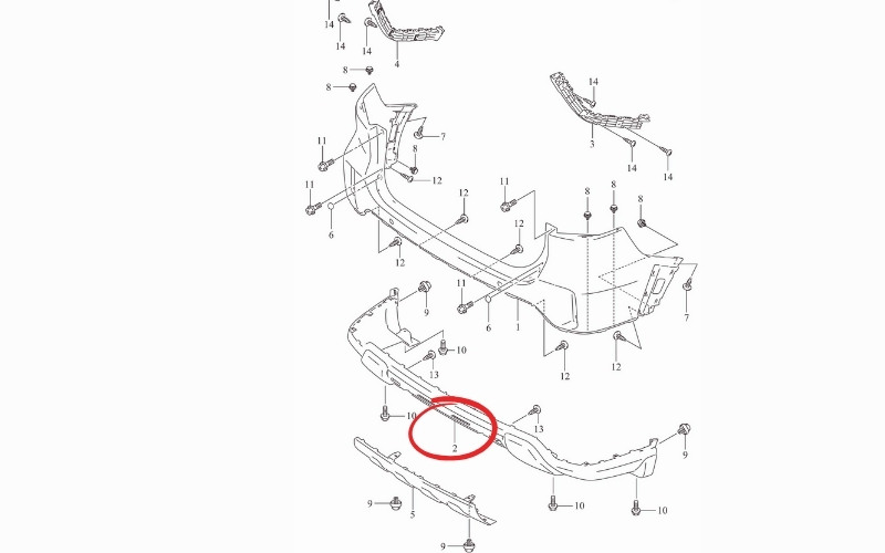 Ba đờ sốc sau dưới Suzuki XL7/XL7 Hybrid 71821-72SA0-5PK