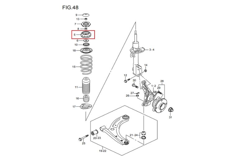 Bát bèo giảm xóc trước Suzuki Swift 2019 41710-52R00-000