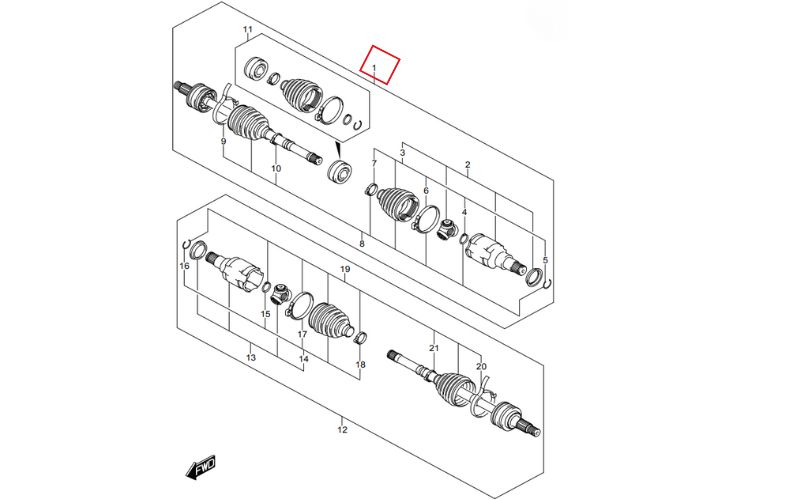 Cây láp phải Suzuki Swift 2019 44101-57R10-000