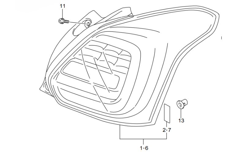 Đèn hậu trái/phải Suzuki Swift 2019 35603-53RV0-000