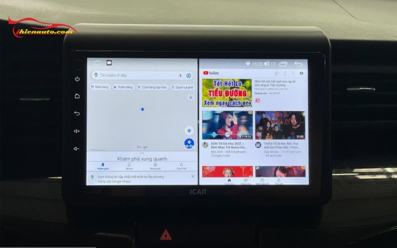 Độ màn hình Android Suzuki Fronx đa nhiệm vừa có thể nghe nhạc vừa xem đường