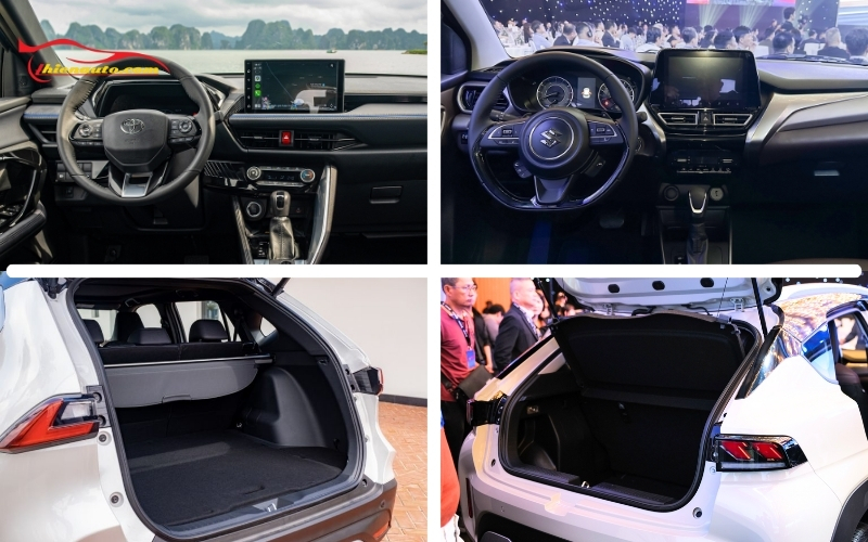 So sánh Suzuki Fronx và Toyota Yaris Cross chi tiết về nội thất tiện nghi