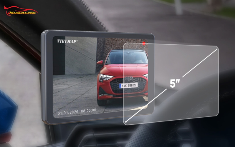 Camera gương điện tử VIETMAP SC620 trang bị màn hình cảm ứng 5 inch sắc nét