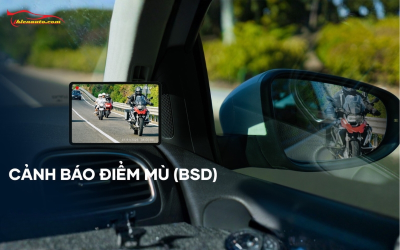 Trên camera gương điện tử VIETMAP SC620 có tích hợp tính năng cảnh báo điểm mù (BSD)