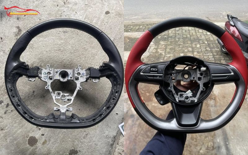 Khâu da vô lăng Suzuki Ertiga giúp bảo vệ vô lăng zin tốt hơn